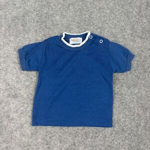 Health-tex T-Shirt Unisex 12 Months Blue Vintage Made in USA Shoulder Snaps